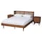 Baxton Studio Rina MidCentury Modern Ash Walnut Finished Wood 3Piece Full Size Bedroom Set with Synthetic Rattan 223-9812-9813-11298-ZORO - alternate 6